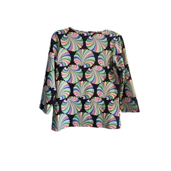 Melly M graphic print 3/4 sleeve top size small - Picture 2 of 8